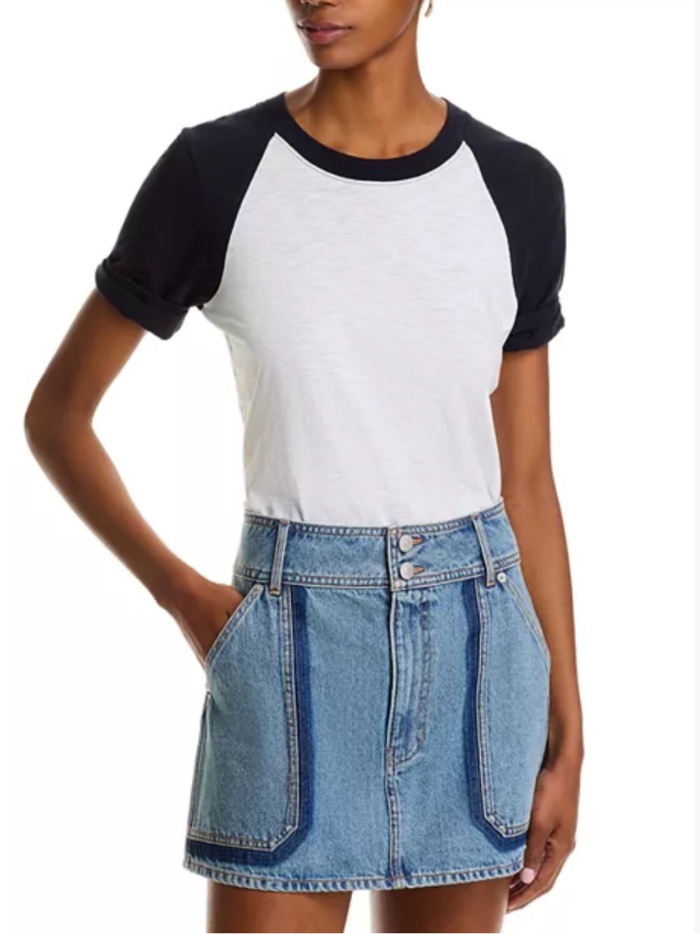 Veronica Beard Short Sleeve Mason Baseball Tee